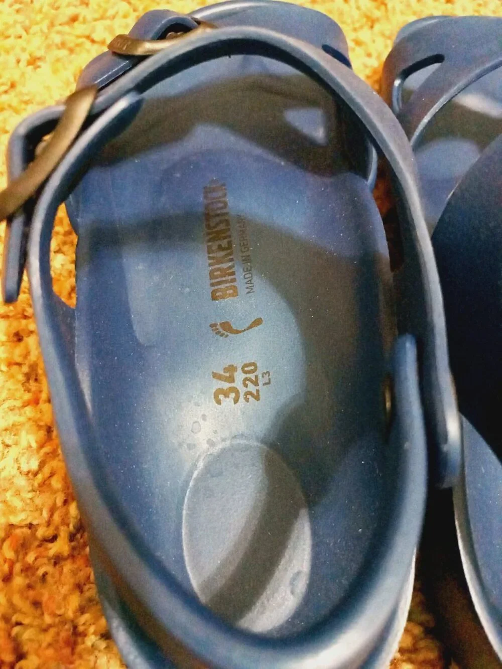 Kid's Birkenstock Blue Rio Sandals Size 34 3 better 2 or 2 1/2  Backstrap Water